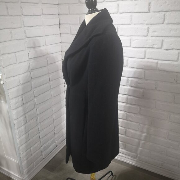 Calvin Klein Ladies Size 8 Black Wool Blend Fully Lined Pea Coat - Picture 7 of 11